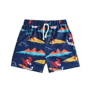 Hiijoy Boys Swim Trunks Dinosaur Print Board Shorts Bathing Suit Swimsuit, 1-Piece, Sizes 6-12 M